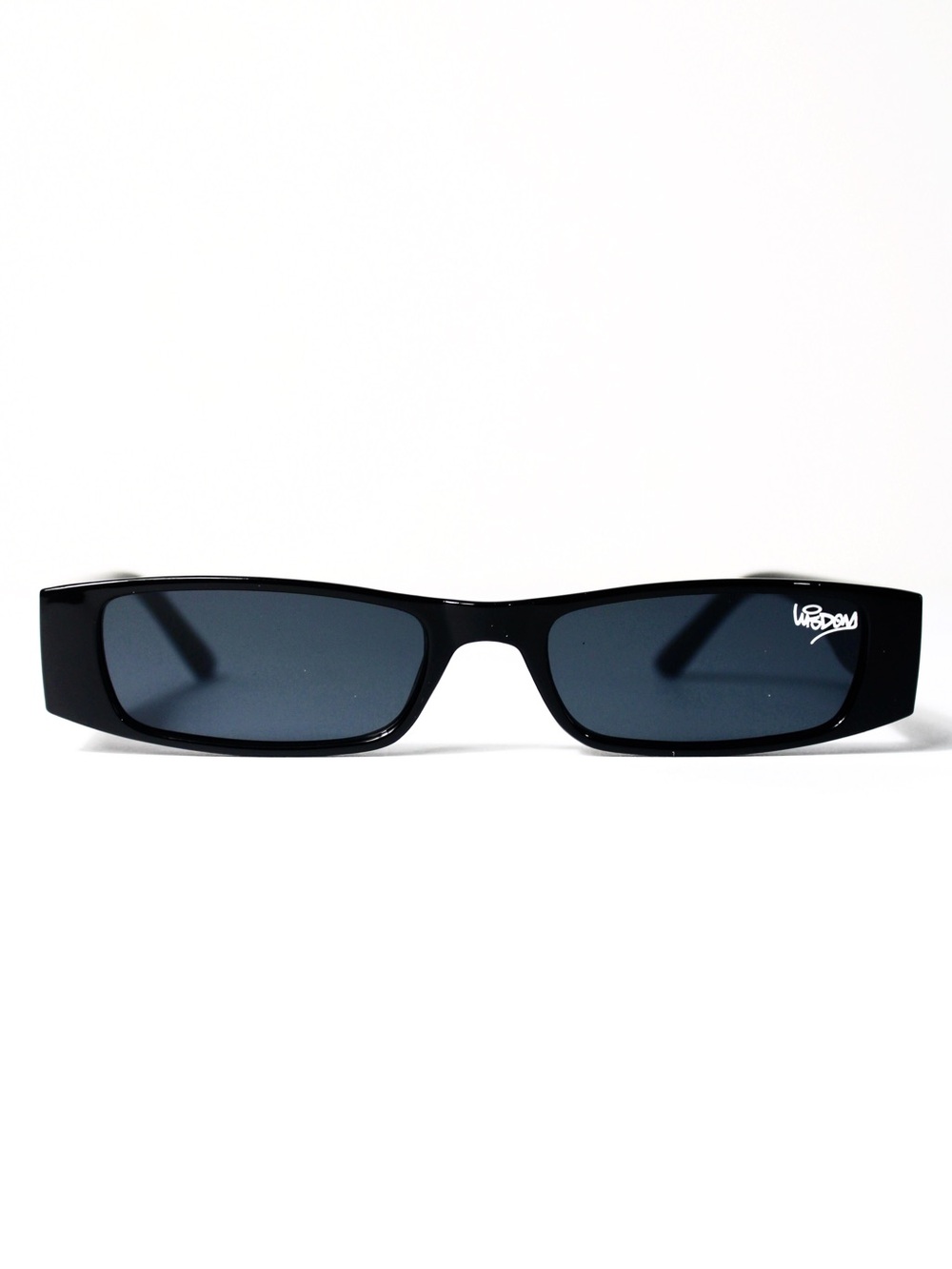 Unbranded Men's Black Slim Rectangle Sunglasses